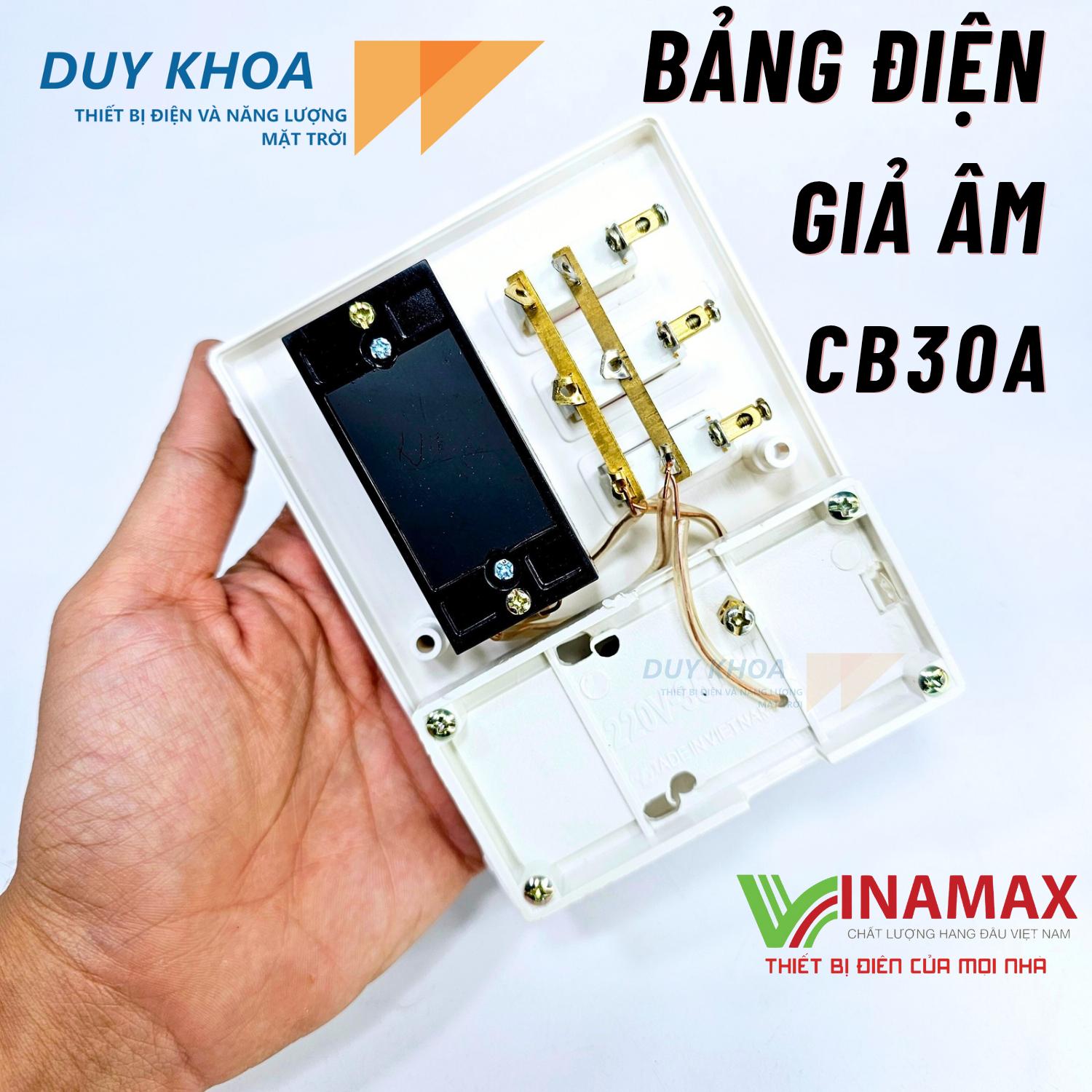 Bảng điện giả âm Vinamax CB30A có ổ cắm điện 3 lỗ và 3 công tắc để đấu tắt mở đèn quạt - Ảnh 3