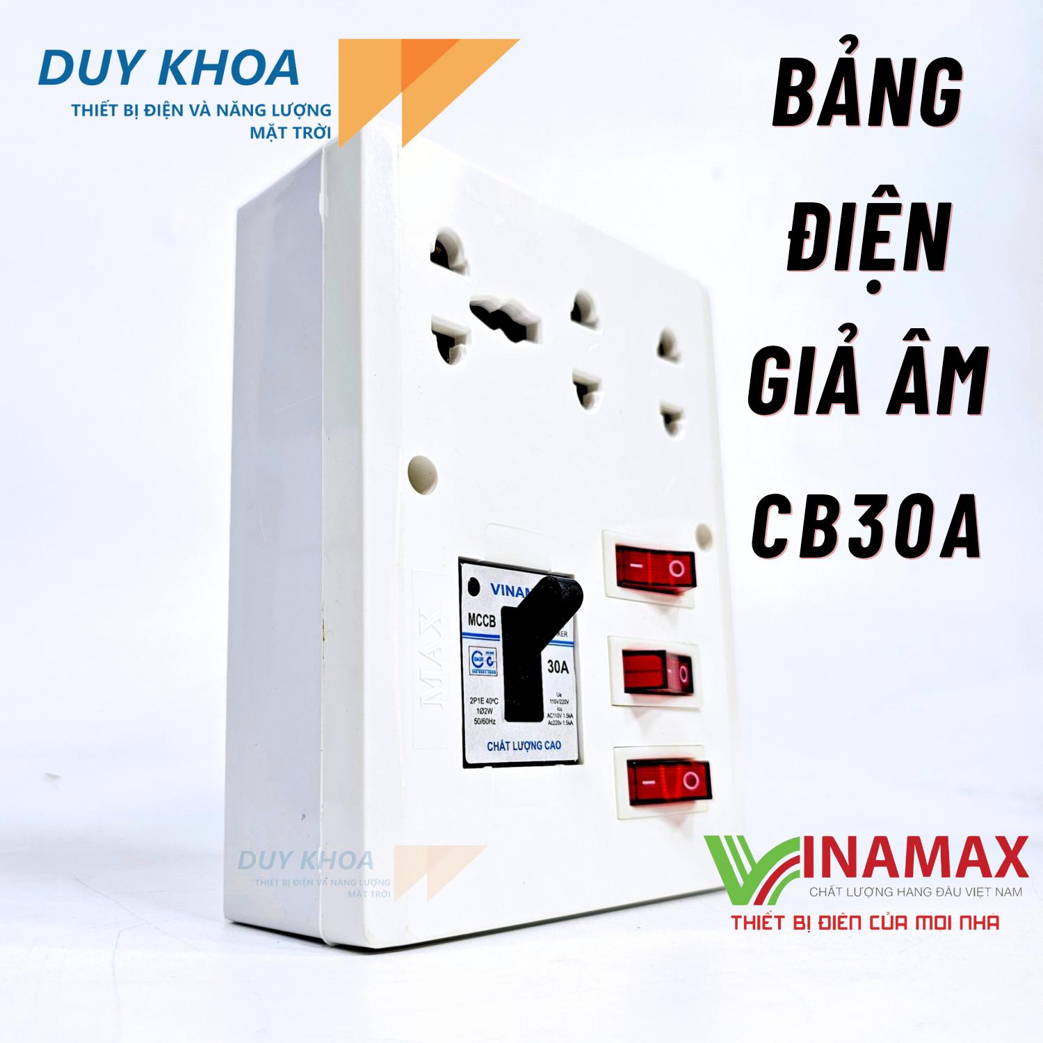 Bảng điện giả âm Vinamax CB30A có ổ cắm điện 3 lỗ và 3 công tắc để đấu tắt mở đèn quạt - Ảnh 2