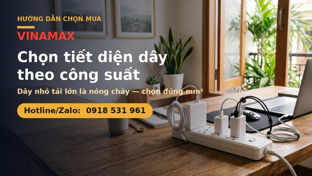 Chọn tiết diện dây điện theo công suất - VINAMAX