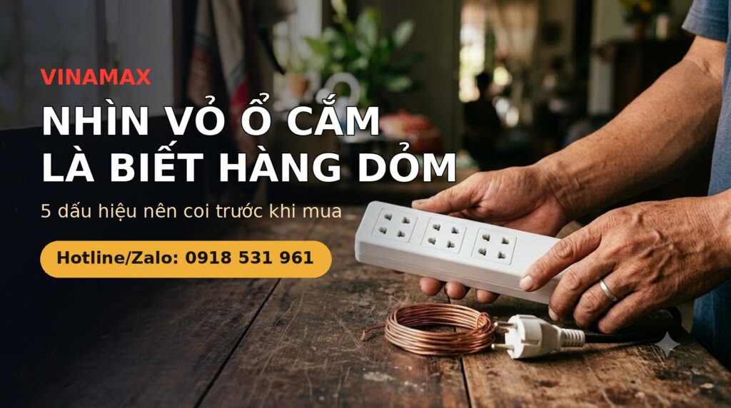 Nhìn vỏ ổ cắm là biết hàng dỏm - VINAMAX