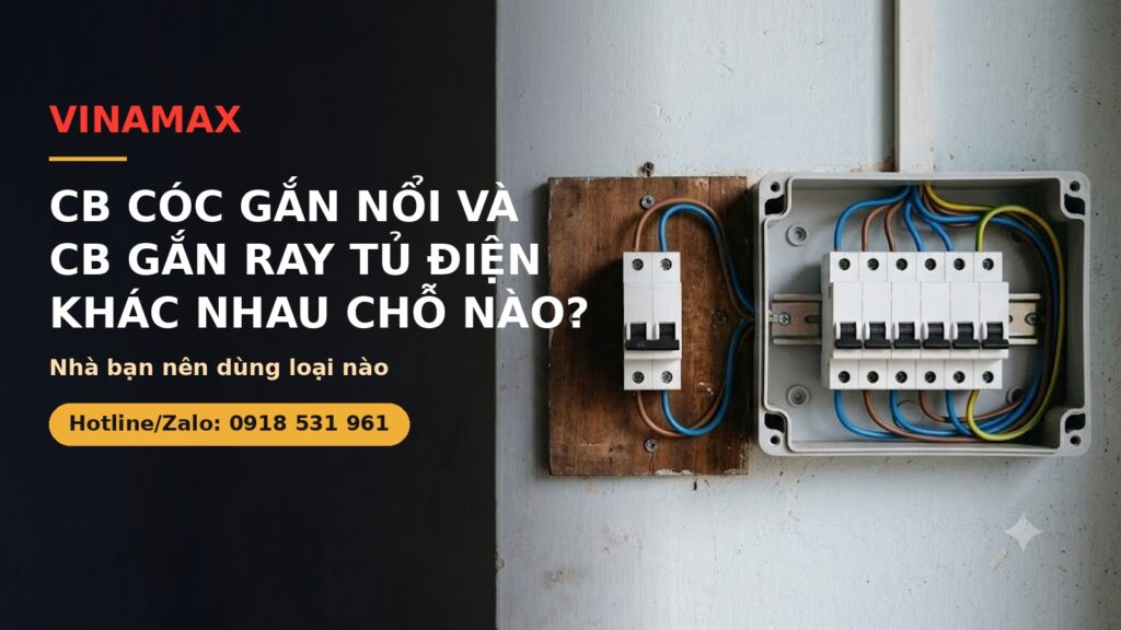 CB cóc gắn nổi và CB gắn ray tủ điện khác nhau chỗ nào?