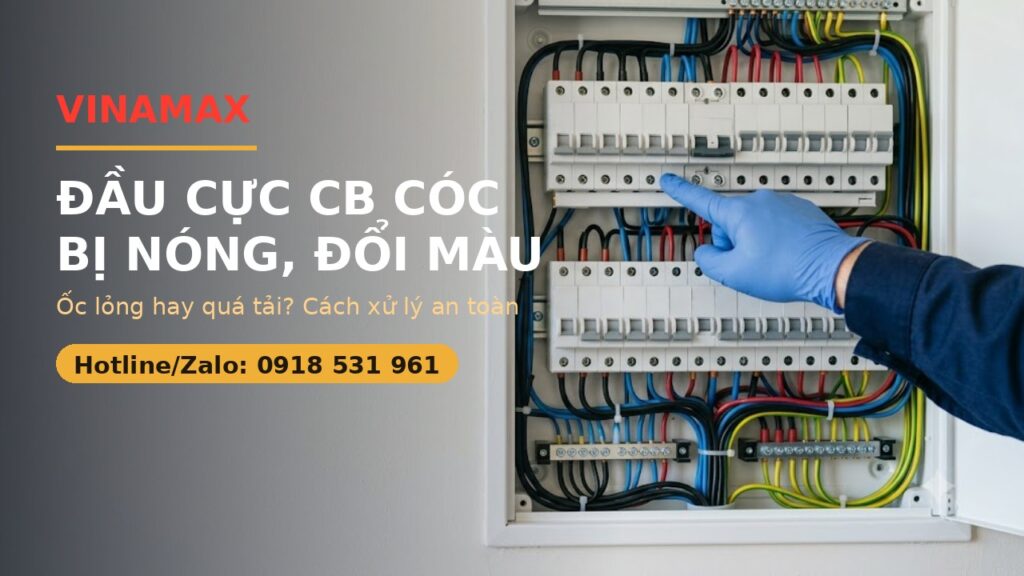 Đầu cực CB cóc bị nóng, đổi màu