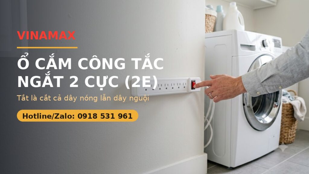 Ổ cắm có công tắc ngắt 2 cực 2E VINAMAX