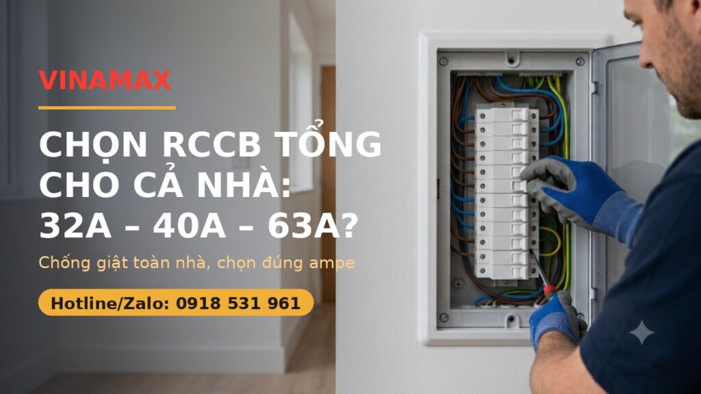 Aptomat RCCB chống giật tổng cho cả nhà VINAMAX
