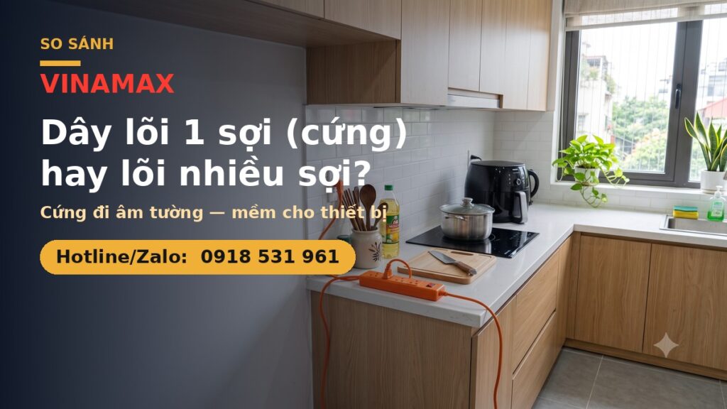 Dây điện trong bếp - phân biệt dây lõi cứng và lõi mềm
