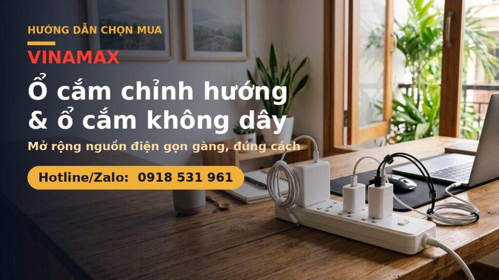 Ổ cắm chỉnh hướng và ổ cắm không dây Vinamax