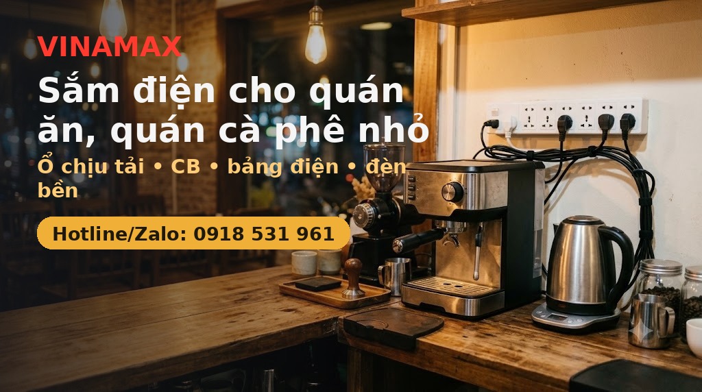 Sắm điện cho quán ăn, quán cà phê nhỏ - VINAMAX