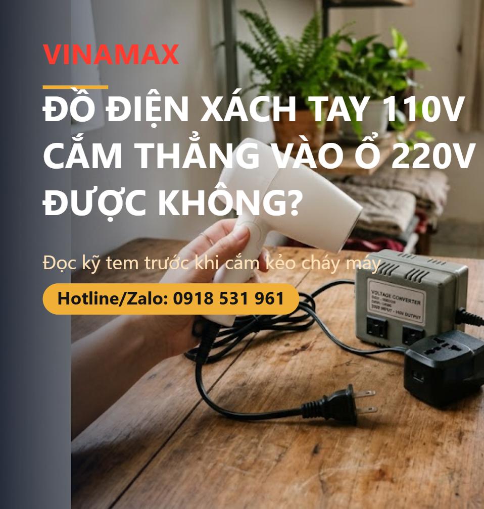 Bộ đổi nguồn điện áp cho máy sấy tóc xách tay 110V cắm vào ổ điện Việt Nam