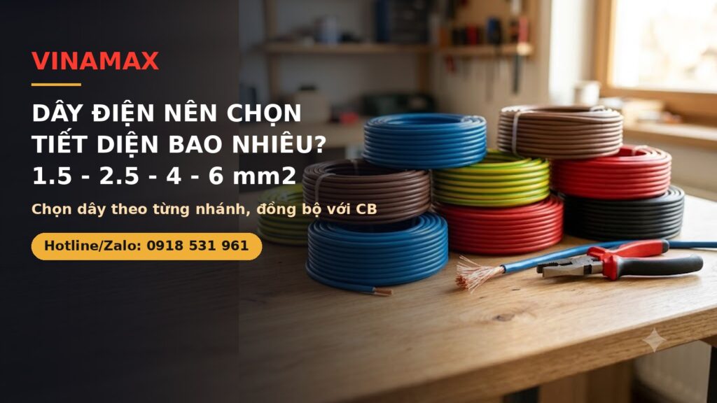 Các cuộn dây điện lõi đồng nhiều tiết diện và kìm tuốt dây - VINAMAX