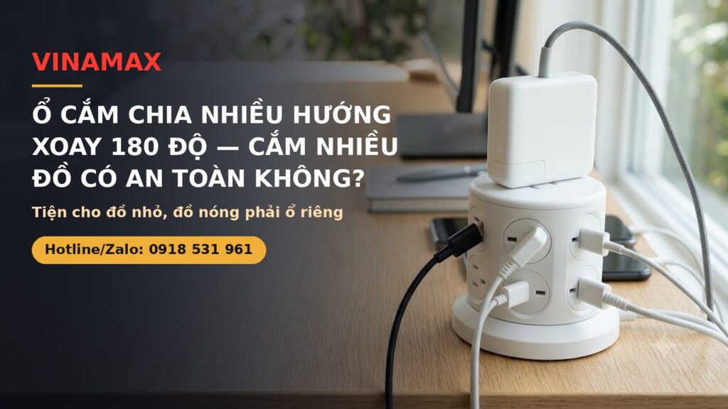 Ổ cắm chia nhiều cửa cắm nhiều thiết bị trên bàn - VINAMAX