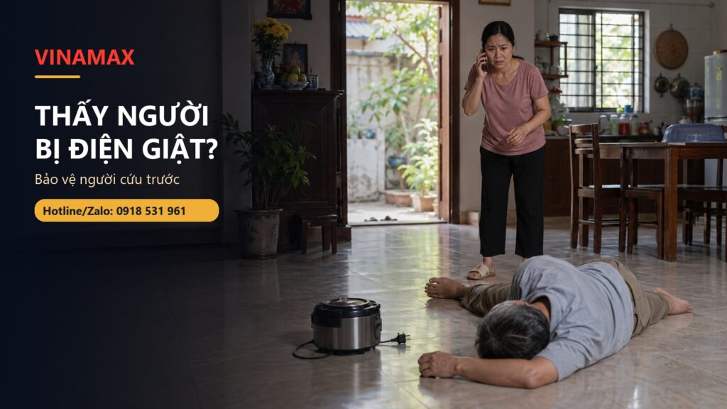 Người gọi trợ giúp từ khoảng cách an toàn khi có tai nạn điện trong nhà